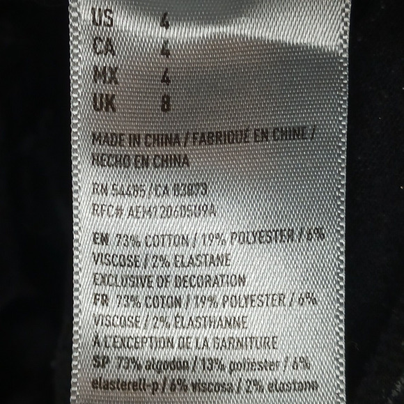 American Eagle Outfitters Black Shortie Denim Crochet Detail Shorts Size:4 26x2 - Picture 3 of 15